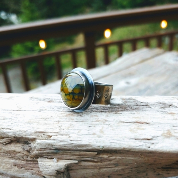 *SOLD* Dragon Scale Banded Agate Ring - Issabeau Jewelry One of a Kind - Picture 3 of 12